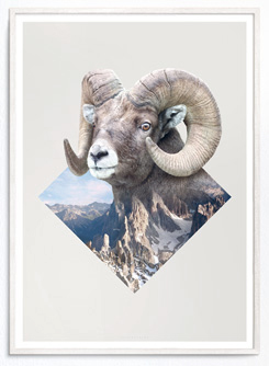 Faunascapes Geometric Art Print Ram